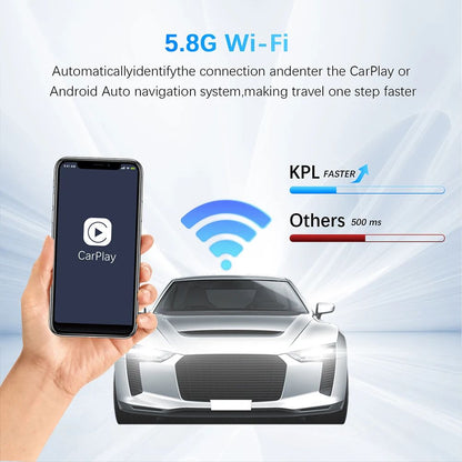 Adaptador Sem Fio Carplay Android Auto para Toyota Mazda Nissan Camry Suzuki Subaru Citroen Audi Mercedes Kia Ford Opel Spotify BT