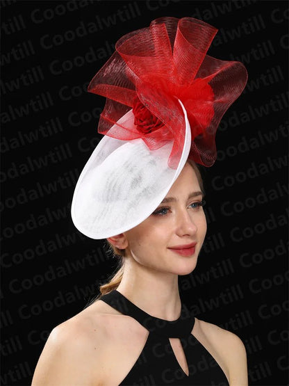 Fascinator Feminino Azul Marinho Chic Chapéu Elegante para Royal Ascot Millinery Noiva Casamento Coquetel Acessórios de Cabelo Véus e Acessórios para Cabeça