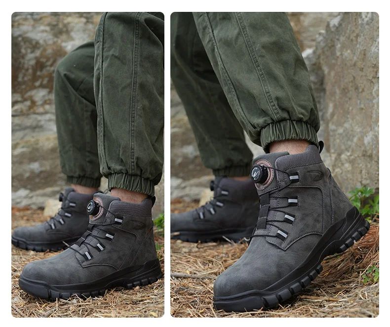 Botas de segurança masculinas à prova d'água, indestrutíveis, com biqueira de aço, anticorte, resistentes a perfurações, sapatos de segurança para motociclistas, Botas Para Hombre
