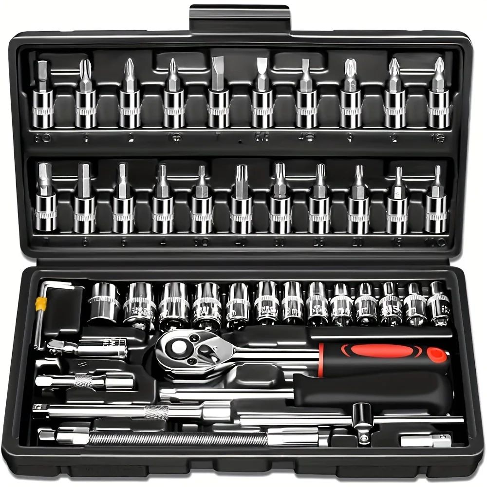 216-Piece Professional Socket Set - 1/2" 3/8" 1/4" Drive SAE & Metric, 72-Tooth Ratchet for Automotive & Home Repair
