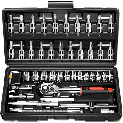 216-Piece Professional Socket Set - 1/2" 3/8" 1/4" Drive SAE & Metric, 72-Tooth Ratchet for Automotive & Home Repair