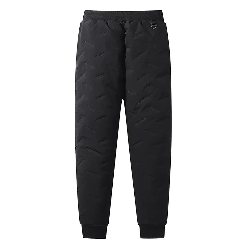 7xl Winter Down Cotton Pants Men's Casual Waterproof Zipper Pocket Thickened Wool Warm Pants Jogger Outdoor Cold-proof Ski Pants