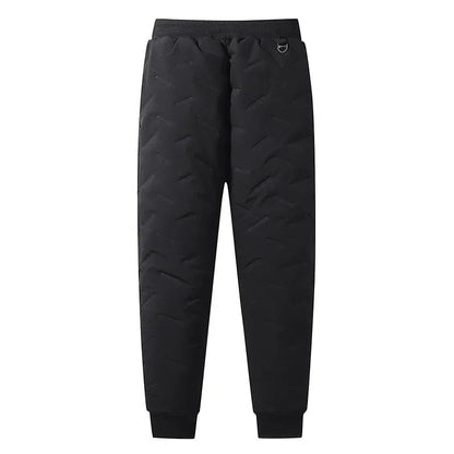 7xl Winter Down Cotton Pants Men's Casual Waterproof Zipper Pocket Thickened Wool Warm Pants Jogger Outdoor Cold-proof Ski Pants