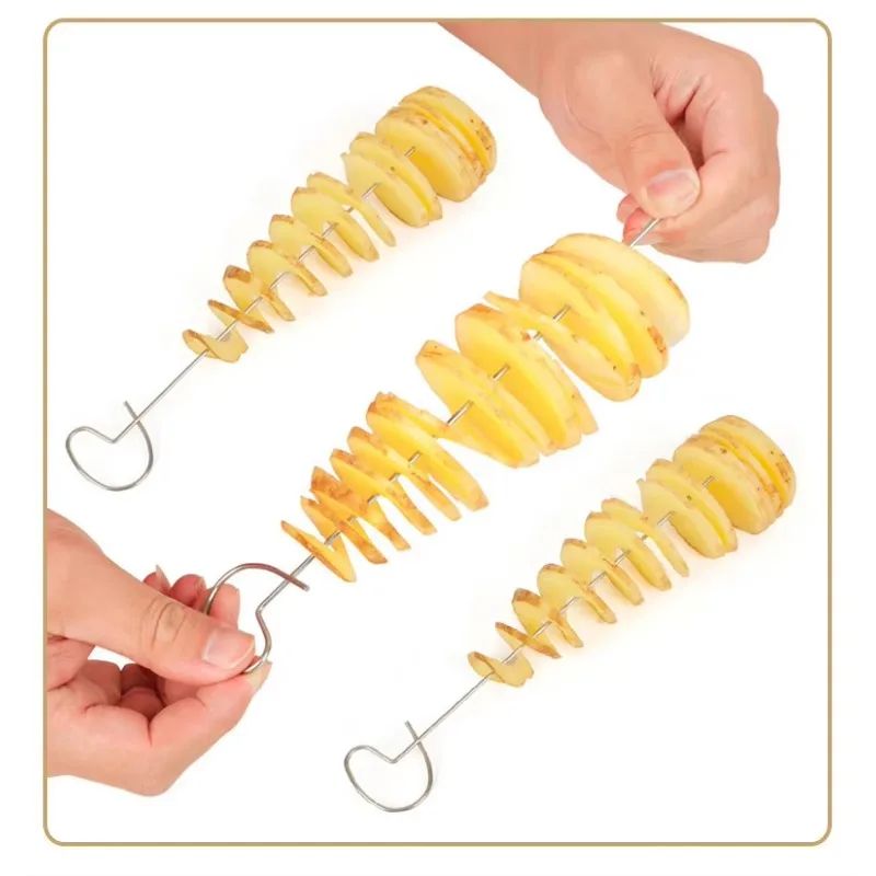 Cortador Espiral de Batata Whirlwind Máquina de Fazer Batata em Torre Fatiador de Vegetais Ferramentas Criativas para Legumes Acessórios de Cozinha Utensílios
