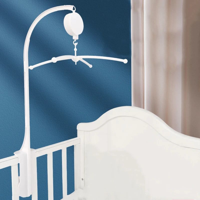 White Baby Crib Mobile Bed Bell Toys Holder Infant Toy Arm Bracket Wind-up Music Box Baby Toys Carousel Rattles Bracket Set Bébé