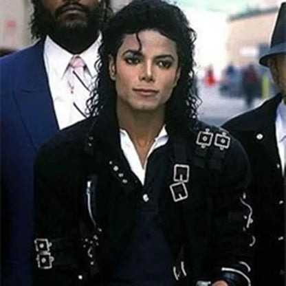 Michael Jackson cosplay Costume BAD Punk Jacket Black Slim BAD Jacket Costume Clothing for Man Adore Stars Impersonator