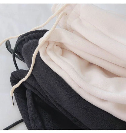 Thick Warm Fleece Lined Wide Leg Casual Sweatpants Women's Autumn Winter plus Size Cuffed Slimming Loose Fit Sport Pants