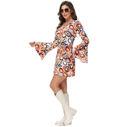 Men Women Retro 70s 80s Hippie Costume Disco Rock Hip-Hop for Cosplay Couples Purim Halloween Party Fantasia Dress Up