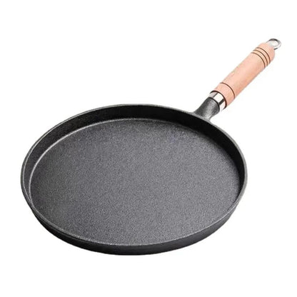 Frigideira de Ferro Fundido 26cm, Antiaderente sem Revestimento, para Ovos, Panquecas, Crepes, Bife, Fogão a Gás e Indução, Utensílio de Cozinha
