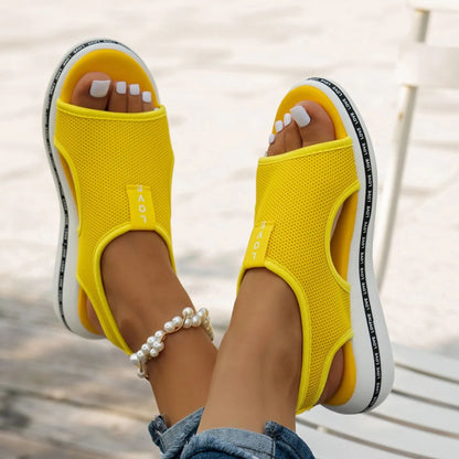 Mesh Women Sandals Open Toe Platform Shoes Female Summer Shoes 2025 Classic Breathable Slip on Sport Sandals Zapatillas De Mujer