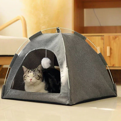 Cama Toca para Pets Removível Sofá Cesta para Gatos de Lona Casa Semiaberta para Gatos Toca Caverna para Cães Cama para Gatos para Decoração de Quarto Suprimentos para Pets