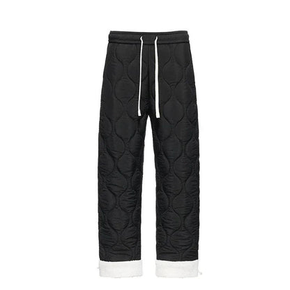 Calça de Neve Masculina, Marca de Moda, Grossa, À Prova de Vento, Quente, Veludo de Cordeiro, Calça Feminina Casual, À Prova de Frio, Acolchoada com Algodão e Penugem