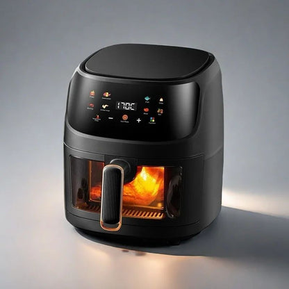 Fritadeira Airfryer 8L Forno Smart Touch de Grande Capacidade Visual Multifuncional Elétrico Fritadeira Air Fryer Máquina de Batata Frita