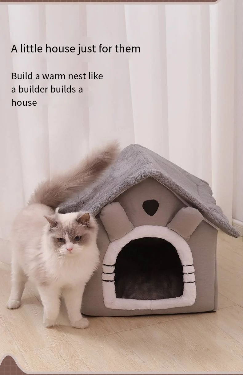 1 unidade de casinha de gatos e cachorros, casinha pequena para cachorro, uso geral nas quatro estações, pode ser desmontada e lavada, casinha de cachorro, suprimentos para animais de estimação, cama para animais de estimação