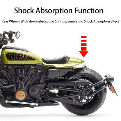 1:12 Scale Sportster S Modelos de Brinquedo de Moto Metal Fundido V4S Motocicletas em Miniatura com Absorção de Choque Pneus de Borracha para Presentes de Meninos