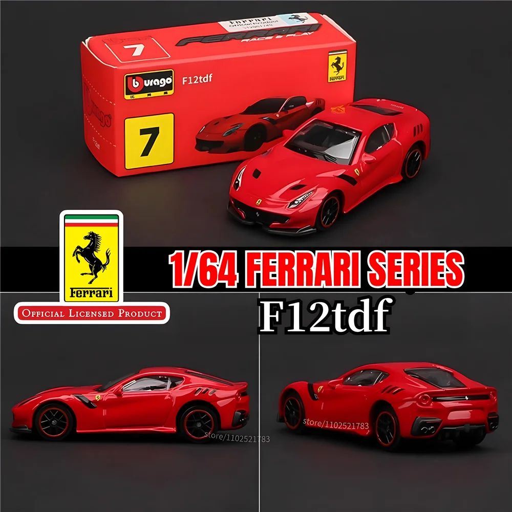 Bburago 1:64 Ferrari 488GTB Réplica de Carro, Escala SF90 F40 F50 458 Enzo Monza Laferrari Miniatura de Brinquedo para Menino