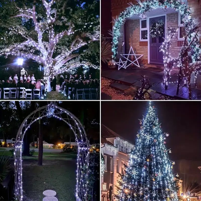 Outdoor Solar Power String Lights LED Solar Fairy Lights Waterproof with 8 Modes for Gardens Trees Parties Wedding Christmas