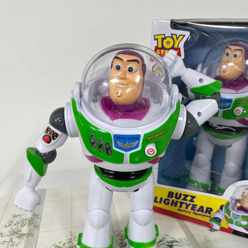 Disney 33cm Pixar Toy Story 4 Buzz Lightyear Bonecos de Ação Falantes Corpo de Pano Modelo Coleção Limitada Enfeite Brinquedos Presente