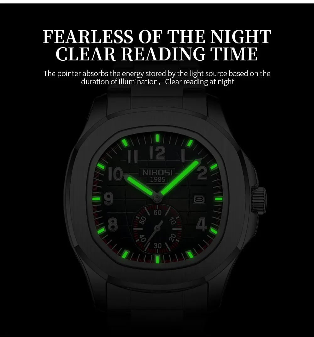 NIBOSI Men‘s Watches Top Brand Luxury Sport Quartz Watch for Men WaterProof Auto Date Luminous Watches Man Reloj Hombre