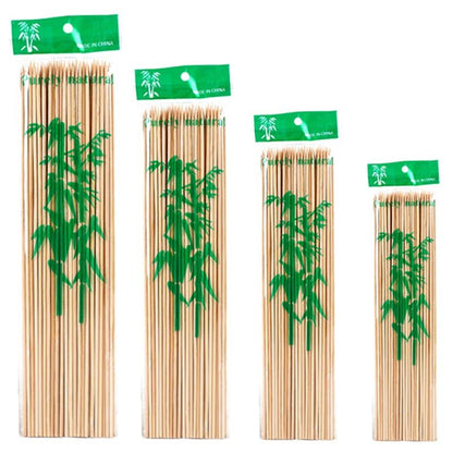 90pcs Bamboo Stick Food Grade Bamboo Skewer Sticks Disposable Natural Wood Long Stick For Barbecue Fruit BBQ Tools 15/20/25/30cm