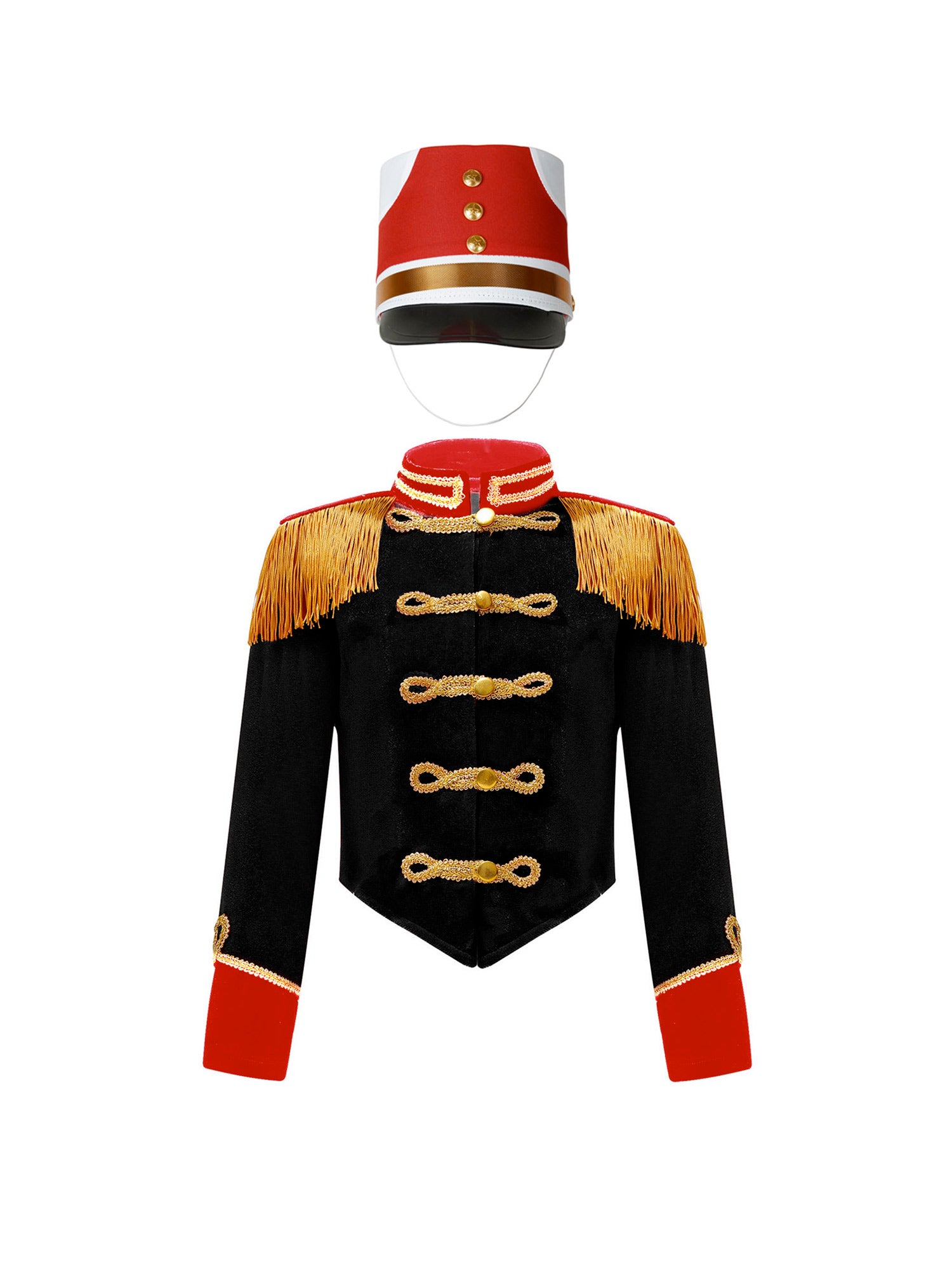 Girls Boys Marching Band Costume Outfits Circus Ringmaster Jacket Coat Team Performance Drummer Drum Major Uniform with Hat Sets