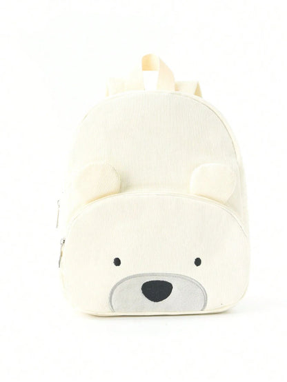 Cute Cartoon Bear Embroidered Corduroy Children's Backpack Suitable for Boys and Girls Kindergarten Elementary School Gifts