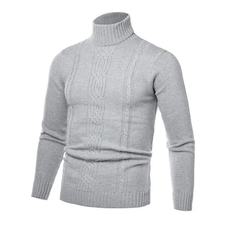 2025 Men's Warm Sweater Long Sleeve Turtleneck Sweater Retro Knitted  Pullover Sweaters
