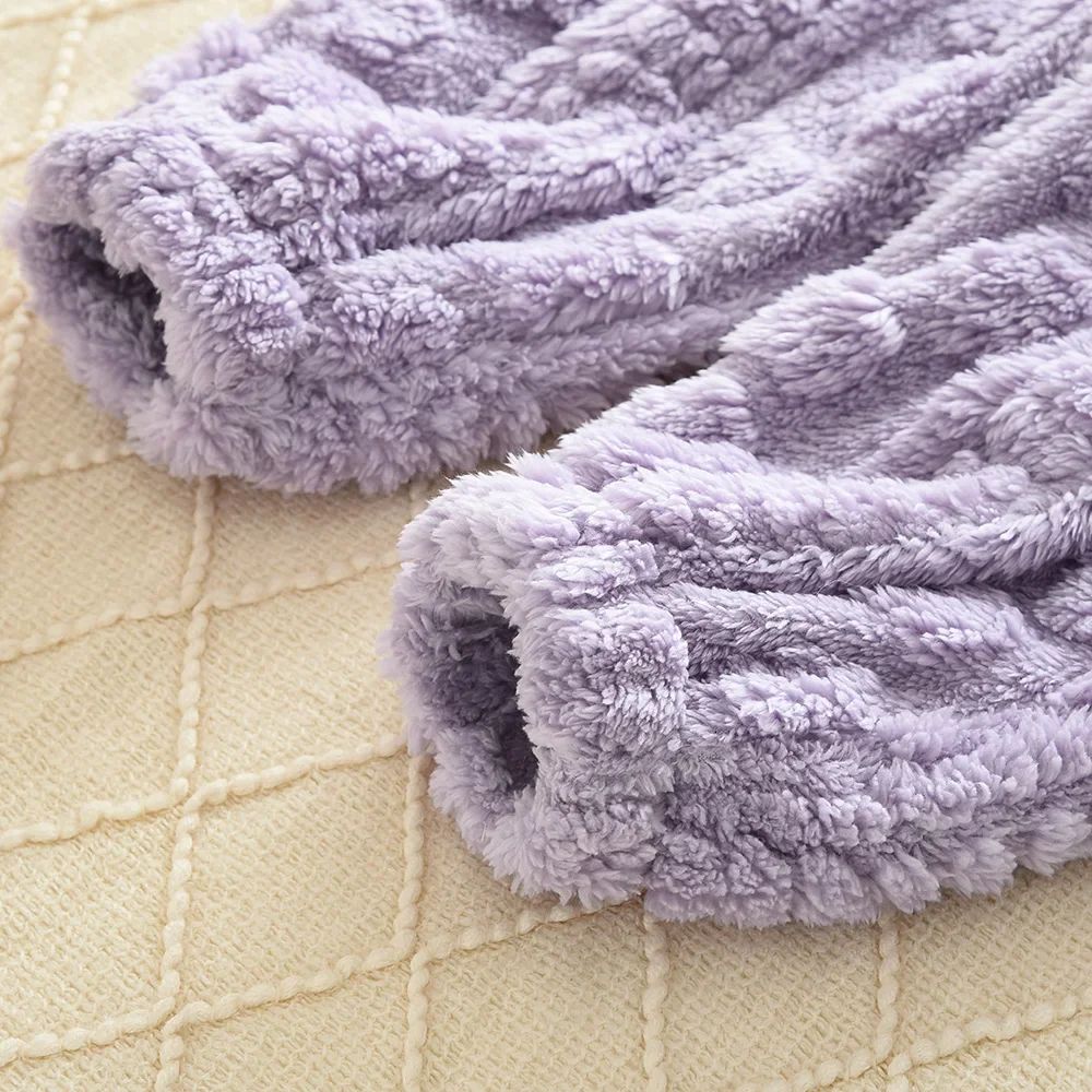 Baby Girl Clothes Purple Plush Jacquard Top+Pants 2-piece Set for Autumn and Winter Home Kids Casual Pajamas 3-7 Years Old