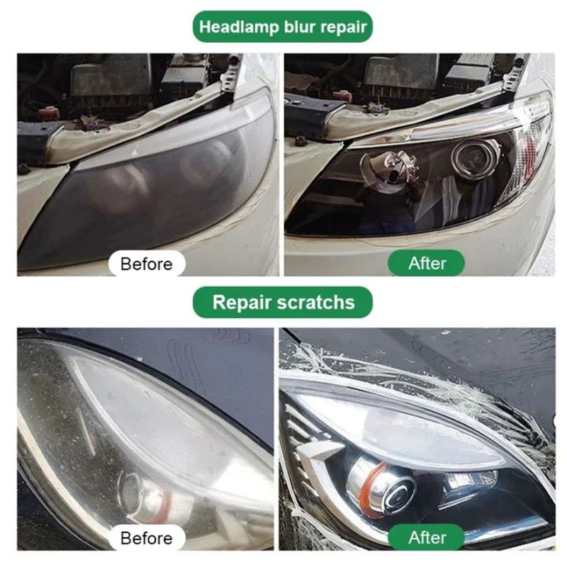 Spray Restaurador de Faróis para Carro Revestimento Anti-Oxidação Agente Polidor de Lâmpadas de Carro Restauração de Arranhões Limpeza de Sujeira