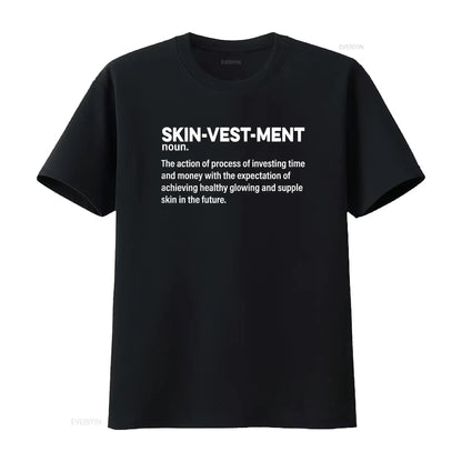 Skinvestment Skincare Definition Esthetician T Shirt vintage Washed homme graphic streetwear Soft Casual Comfortable