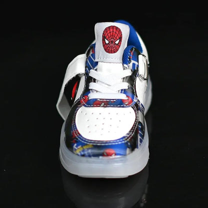 Disney Led Light Shoes for Kids Fashion Cartoon Spiderman Boys Sneakers Girls Casual Shoes Breathable Kids Sport Shoes