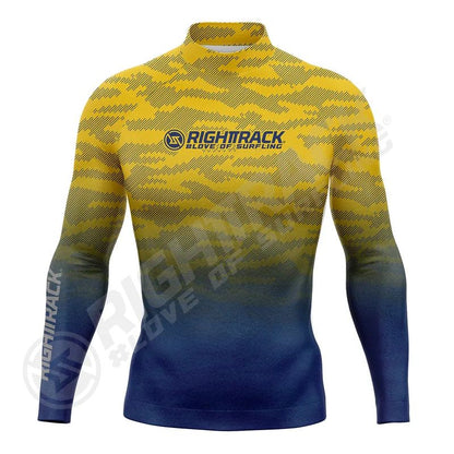 New Men's Surfing Shirt Camouflage Gradient Lycra Rashguard RIGHTTRACK Surf Sportswear Beach UV Protection Swimwear UPF50