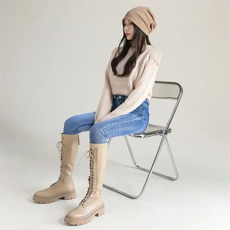 Winter Women Chic Fleece Thermal High Waist Jeans Lady Snow Warm Plush Denim Pants Girls Classic Fashion Straight Leg Trousers