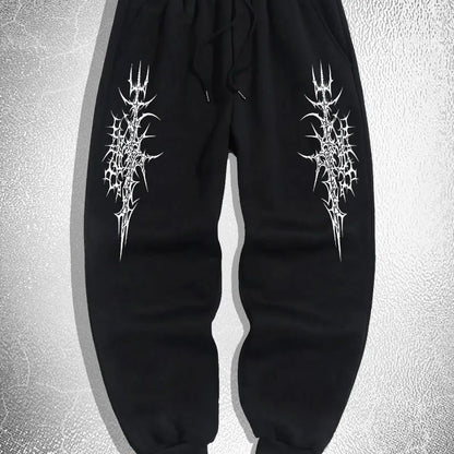 Calça esportiva masculina estampada de cintura, casual para rua, adequada para esportes ao ar livre e lazer, calça para corrida pura