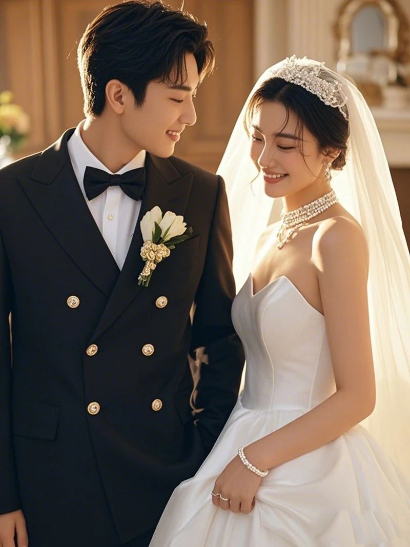 2025 Suit (Blazer+ Trousers) Men's Fashionable Gentleman Business Double-breasted British-style Banquet Host Casual Wedding Suit