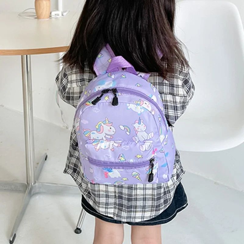 Mochila Infantil Desenho Animado Dinossauro Unicórnio Padrão Bebê Fofo Jardim de Infância Escolar À Prova D'Água Bolsas Infantis Meninos Meninas Mochilas