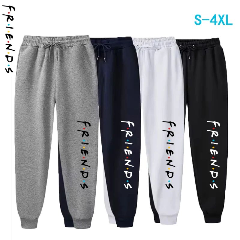 Womens Casual Loose Long Pants Outdoor Fashion Friends Letter Printed Trousers Spring Autumn Winter Fleece Sports Sweatpants