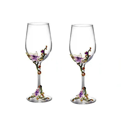 Taças de Cristal Criativas com Esmalte para Champagne Conjunto de Taças de Luxo Taças de Vinho Taça Vintage para Beber
