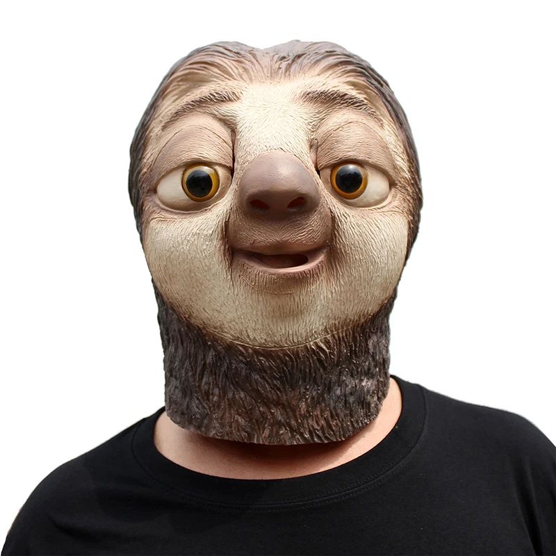 2026 Sloth Latex Mask Sloth Mask Nick Wilde Latex Full Head Animal Mask XMAS Party Cosplay Costume Prop Accessories Toy Gift