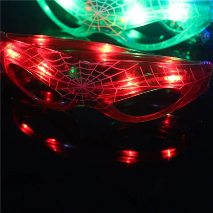 Disney Spiderman Glowing Glasses Marvel Anime Figure LED Flashing Glasses Sunglasses Cartoon Children's Party Toys Boys Gifts
