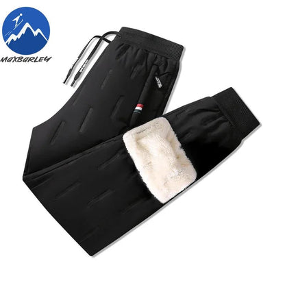 Calça Masculina de Algodão Acolchoada para o Inverno, Moda Masculina, Pelúcia Grossa, Lã, Calça Esportiva, 7XL, Casual, Impermeável, À Prova de Frio, Calça Masculina de Corrida para Baixo