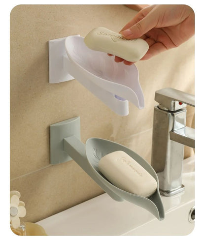 New Leaf Shape Soap Box Drain Soap Holder Box Bathroom Accessories Toilet Laundry Soap Box Bathroom Supplies Tray Gadgets