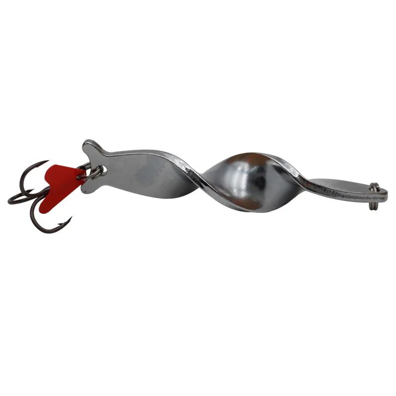 1PC Trolling Spinning Espiral Long Cast Colheres Isca de Pesca Girador 7g10g14g21g28g Parafuso Rotação Jigbait de Metal Lantejoulas de Coração Vermelho
