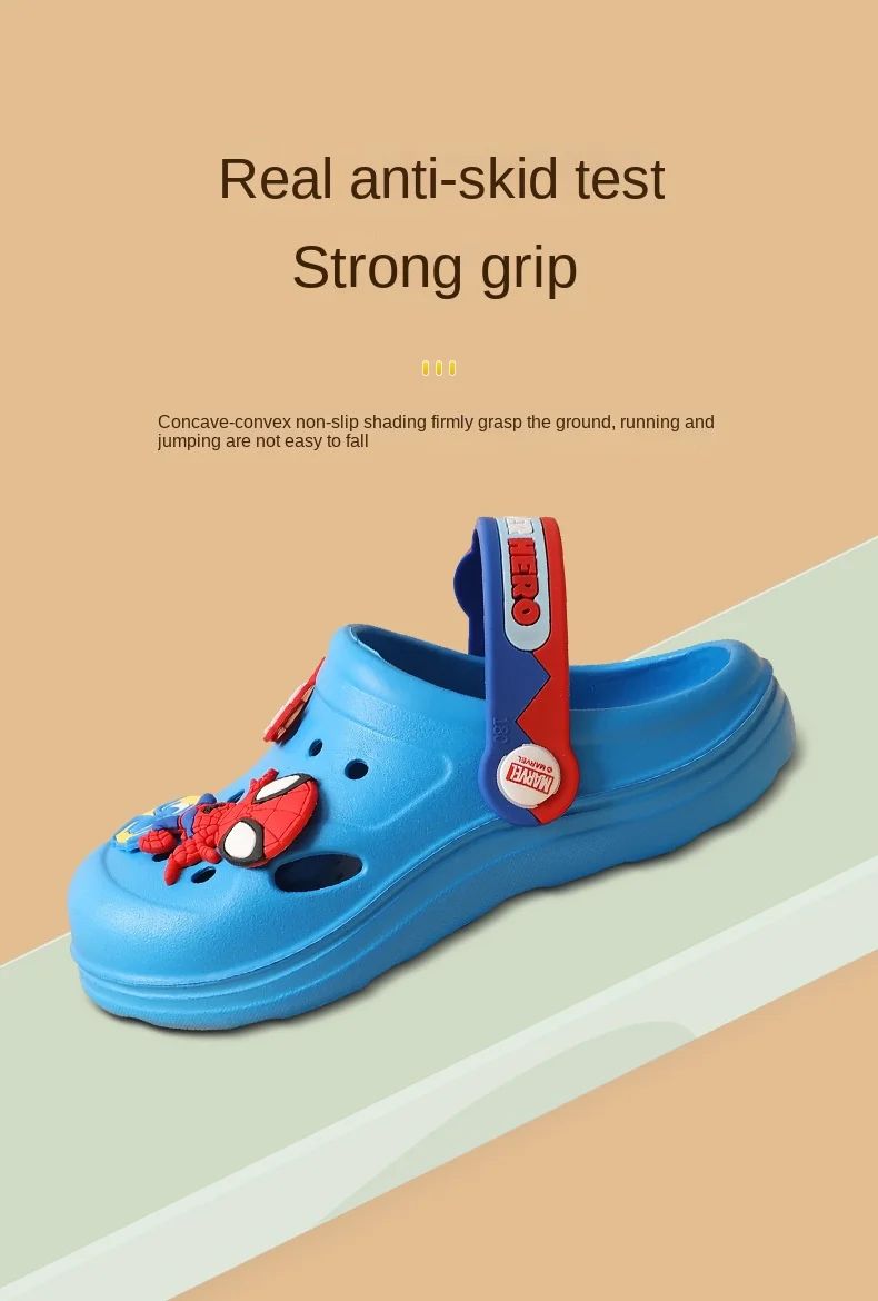 Disney Children's Hole Slipper Summer Boy Fashion Cartoon Spiderman Sandals Kids Beach Shoes Soft Bottom Toddler Home Slipper