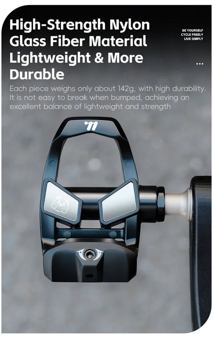 WEST BIKING Road Bike Pedals Nylon Bicycle Locking Pedals Cycling Bearing Cleats Clipless Pedal Look System With Locking Plates