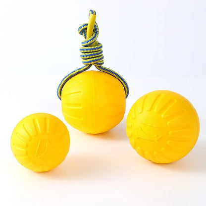 Brinquedo para animais de estimação EVA, bola flutuante para cães, treinamento de cães, anel de puxar, resistente à mordida, bola de dentição, bola de corda, bola de espuma, resistente à mordida, brinquedo para cães