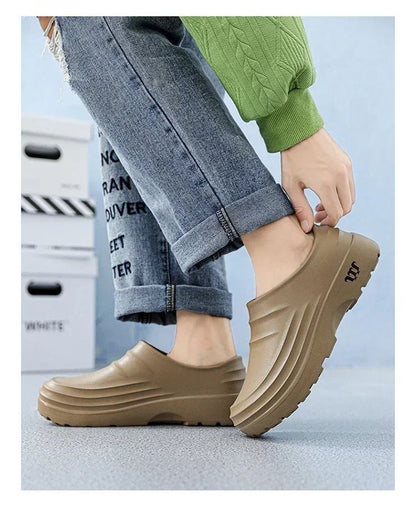 New Men's Casual Sandals Summer Chef Shoes Non-slip Fashion Trend Oil-resistant Work Shoes Outdoor Indoor Lazy Slippers