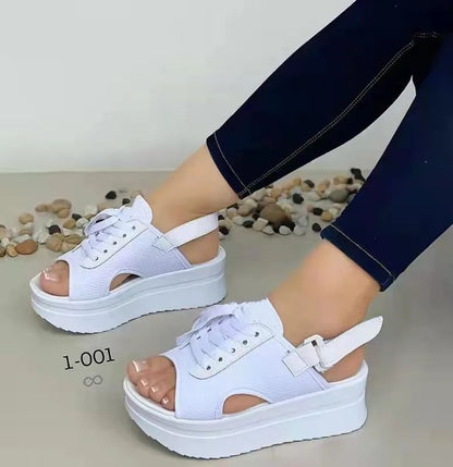 New Fashion Women's Open Toe Flats Casual Platform Sandals Comfortable Designer Elevated Sandals for Women Zapatos De Mujer