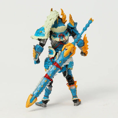 Modelo de brinquedo colecionável do boneco de ação do espadachim com armadura de Zinogre/Rathalos de Monster Hunter para presente de Natal