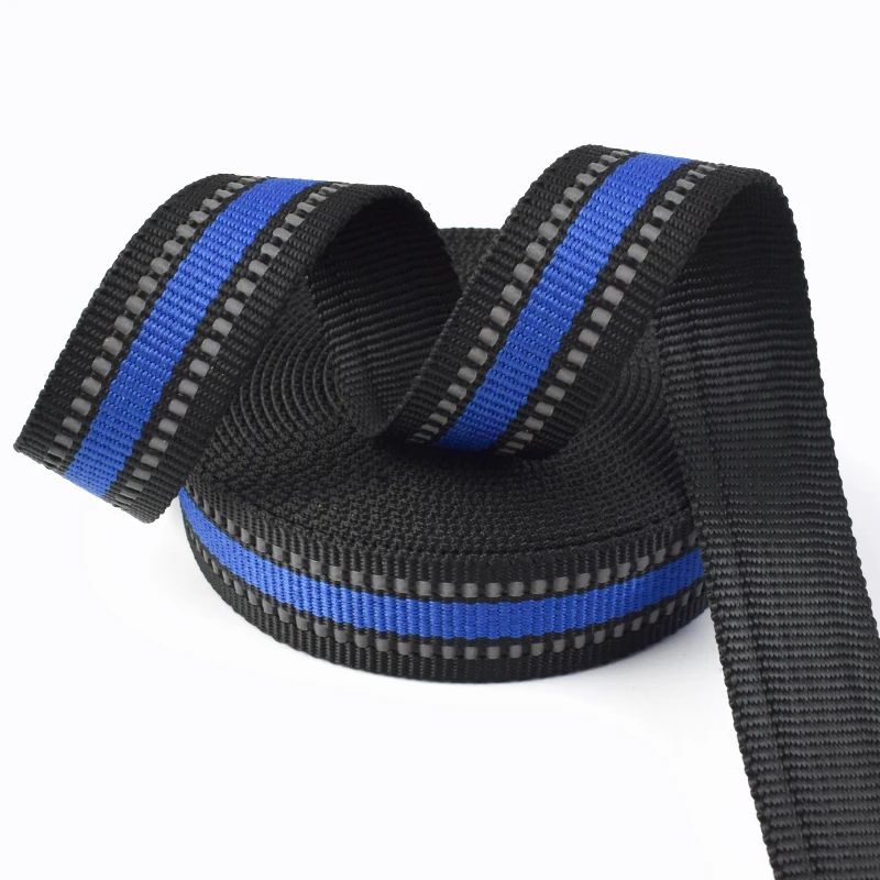 15/20/25mm Reflective Ribbon Tape 5/10M Nylon Webbing Bag Shoulder Strap To The Meter Dog Collar Polyester Binding Belt Supplies